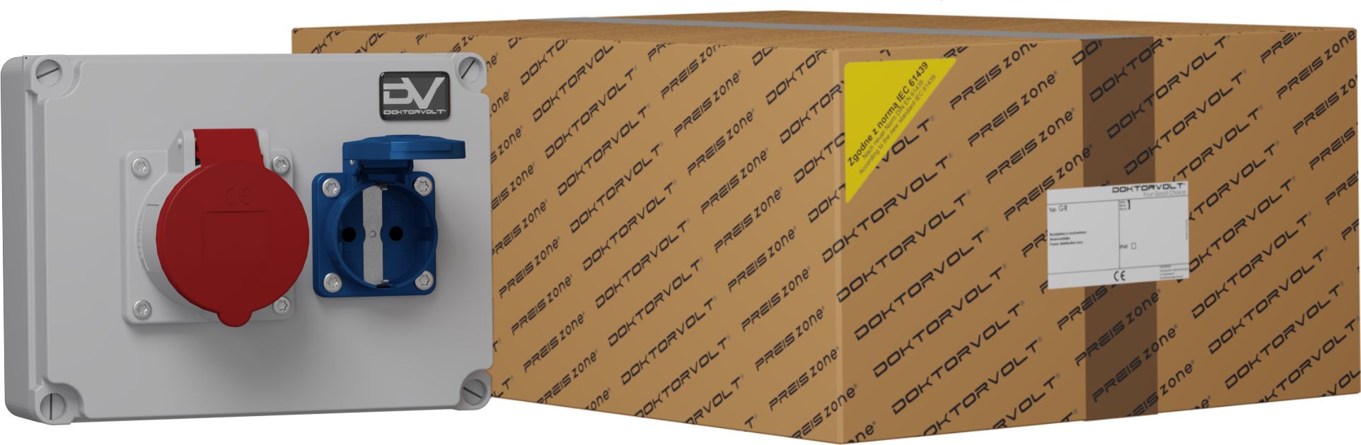 Doktorvolt Rozdzielnica budowlana WDD 1x16A 1x230V Schuko Mennekes Doktorvolt 6688