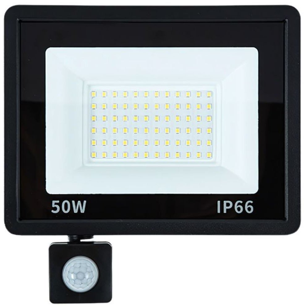Halogen naświetlacz reflektor led 50w 6000k z czujnik ruchu zmierzchu ip66