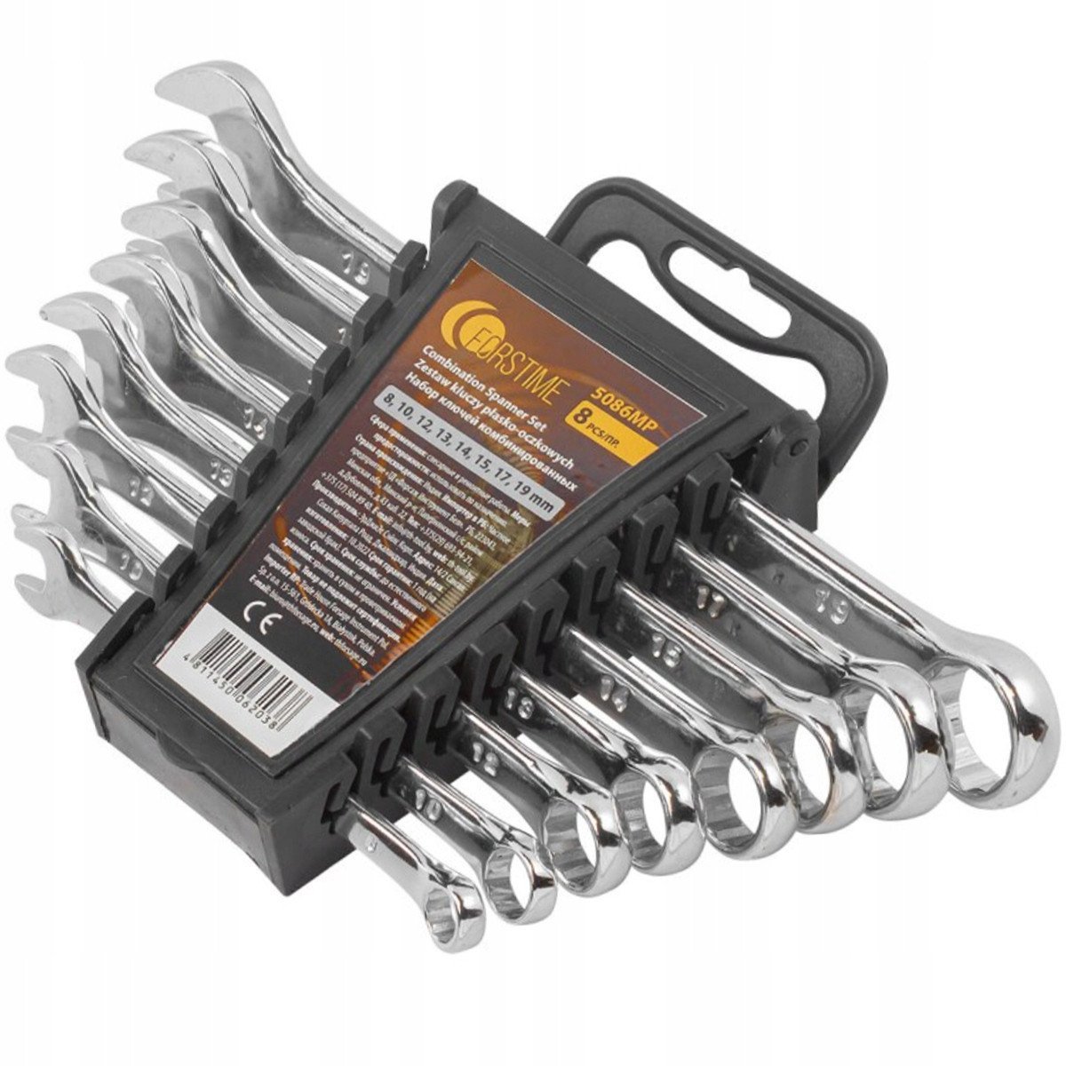 Zestaw kluczy płasko-oczkowych 8 el. (8,10,12,13,14,15,17,19mm)