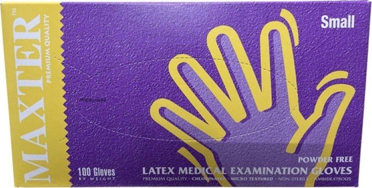 Rękawice lateksowe bezpudrowe MAXTER, 100 szt., S