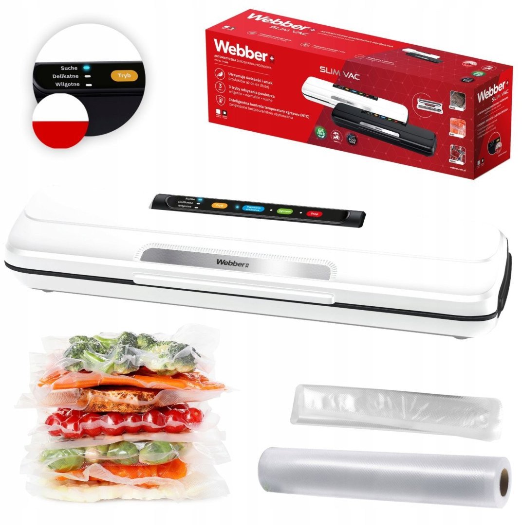 Webber Zgrzewarka vacuum food packaging 110W akcesoria biała EDUKAMP