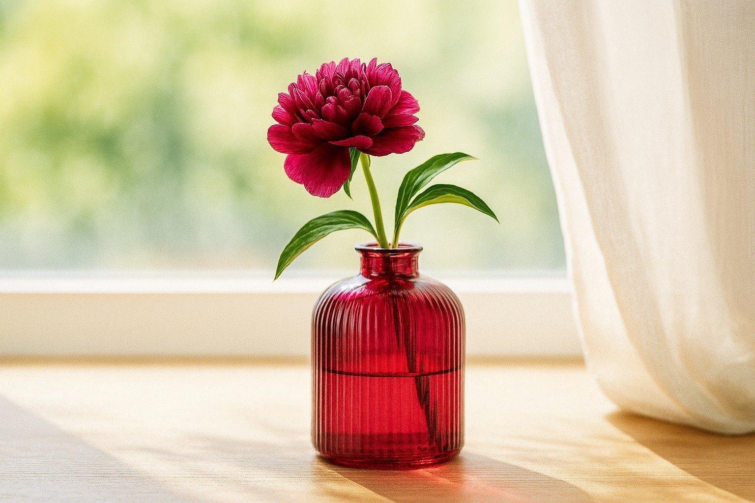 Wazon szklany 18 cm Stripe czerwony San Miguel recykling