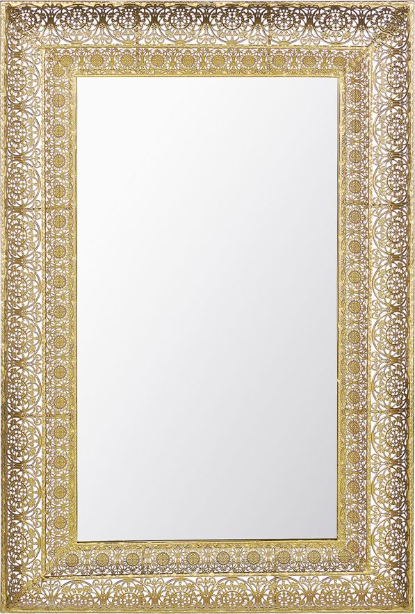 Beliani Lustro ścienne 60 x 90 cm złote DEHRADUN