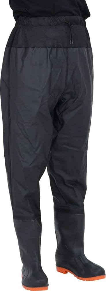 vidaXL Spodniobuty wędkarskie, do pasa, czarne, 44