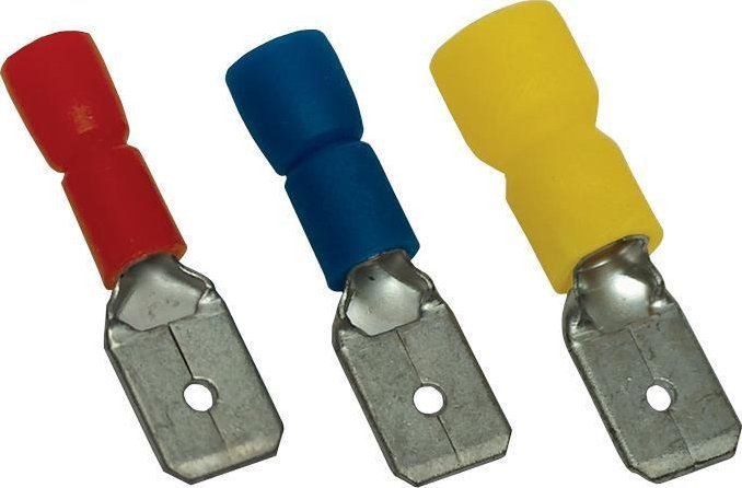 Tracon Electric Izolowana wsuwka konektorowa miedź 6,3x0,8mm, 2,5mm (100 szt)