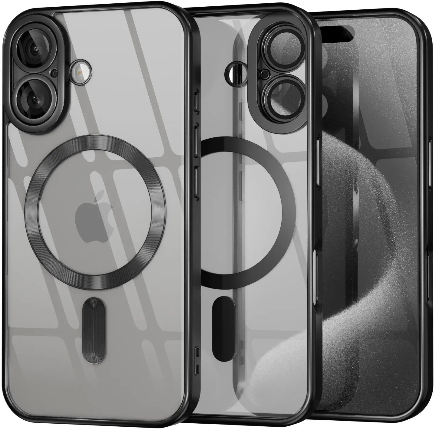 Etui Supero TPU Plating z MagSafe do iPhone 16 Plus, czarne