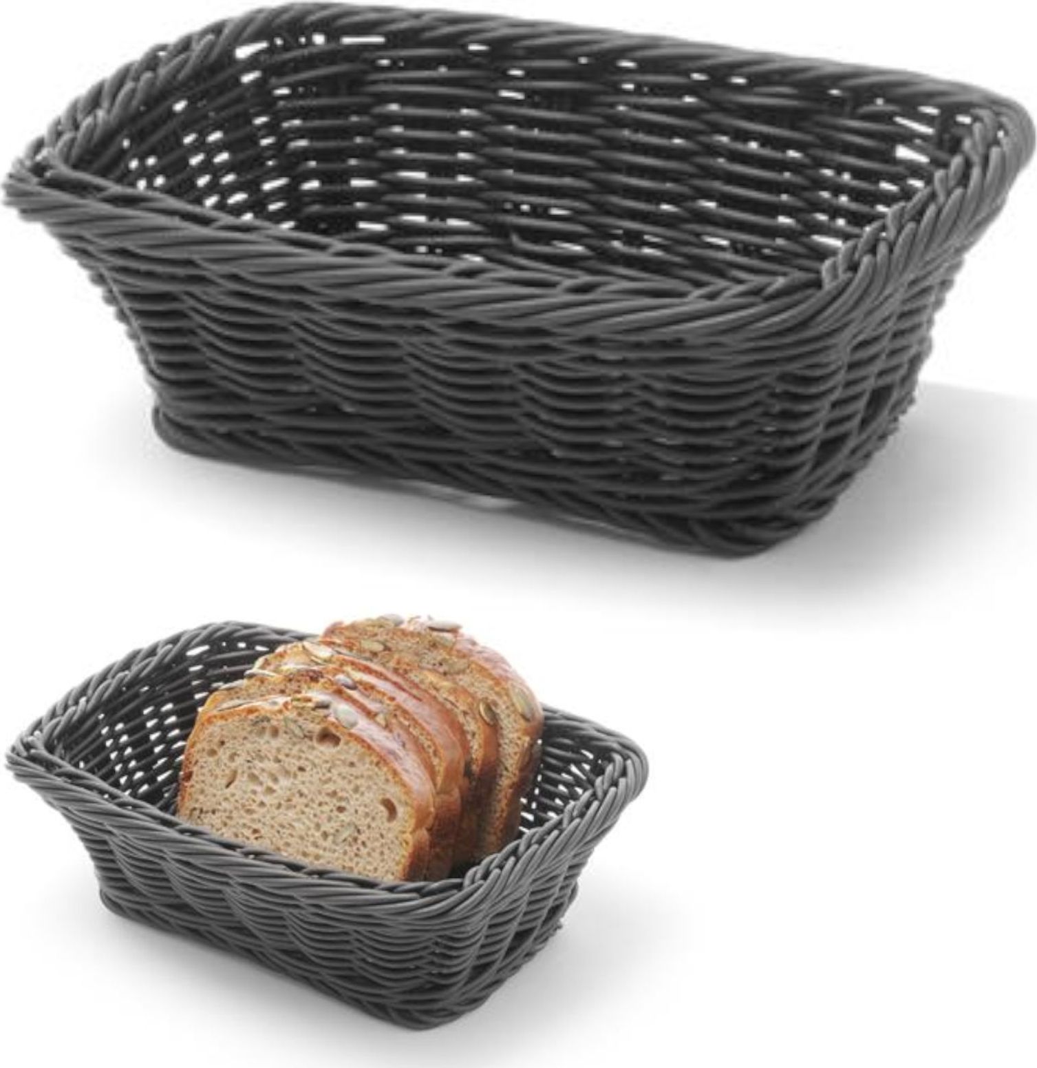 Hendi Koszyk na pieczywo prostokątny polipropylenowy czarny 190x130x60 mm - Hendi 426791 Koszyk na pieczywo prostokątny polipropylenowy czarny 190x130