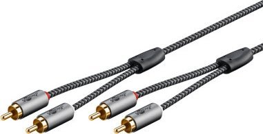 Kabel Goobay Kabel stereo RCA, 1 m, Sharkskin Grey - Długość kabla 1 m