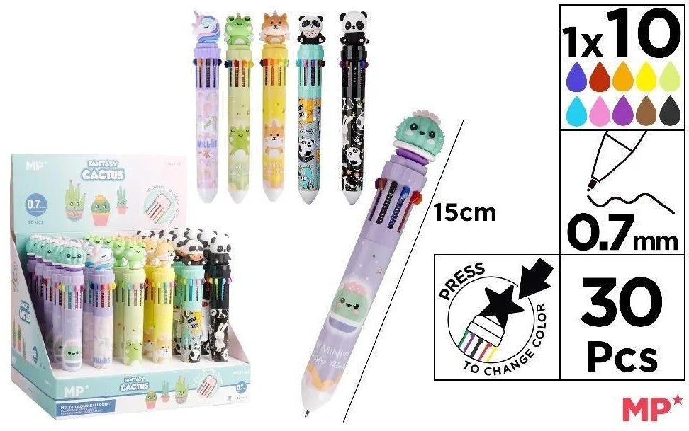 Długopis wielokolorowy Fantasy 10w1 Kaktus (30szt)