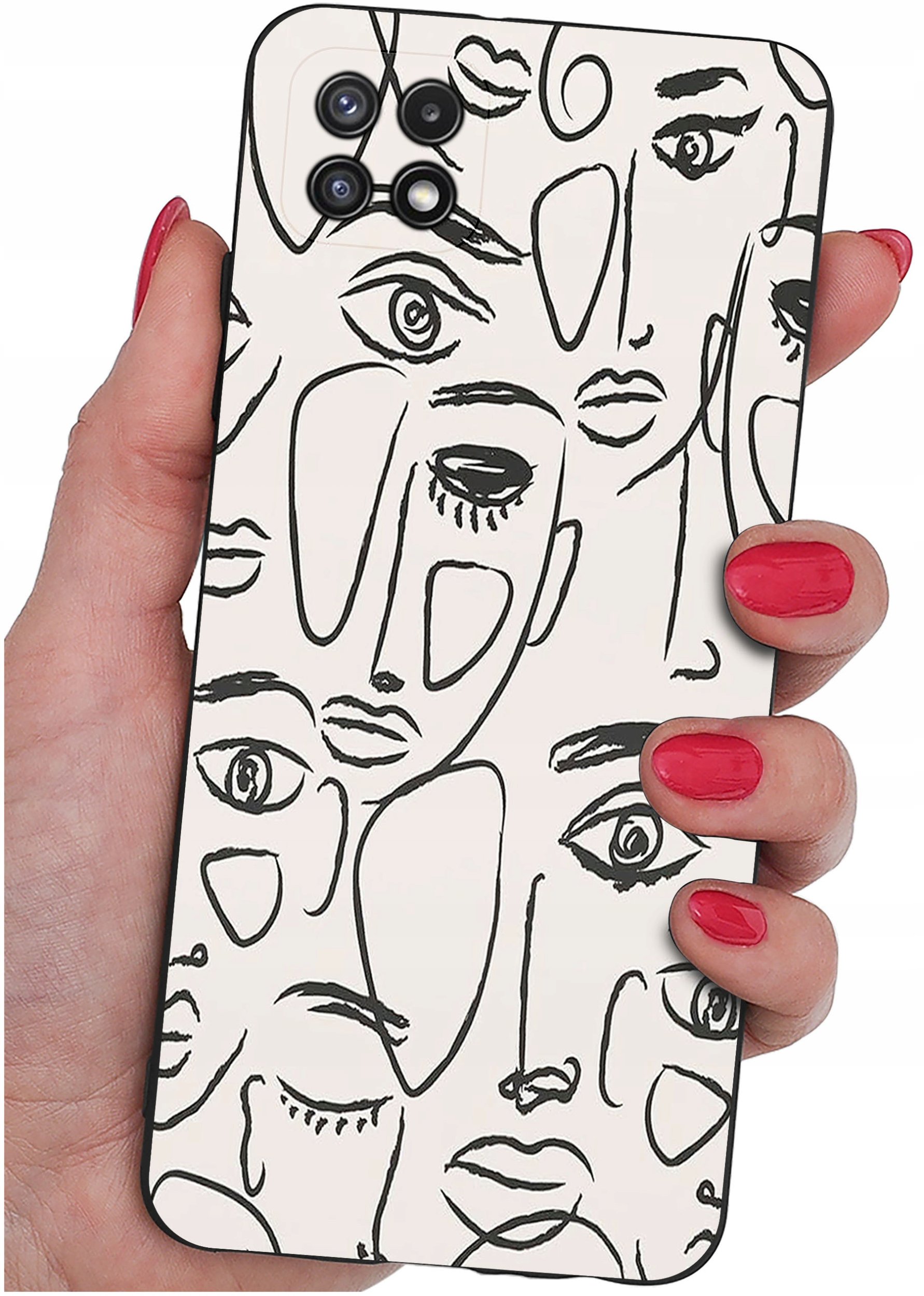 Etui do Samsung A22 5G WZORY |SILIKONOWE MATT CASE + SZKŁO 9H