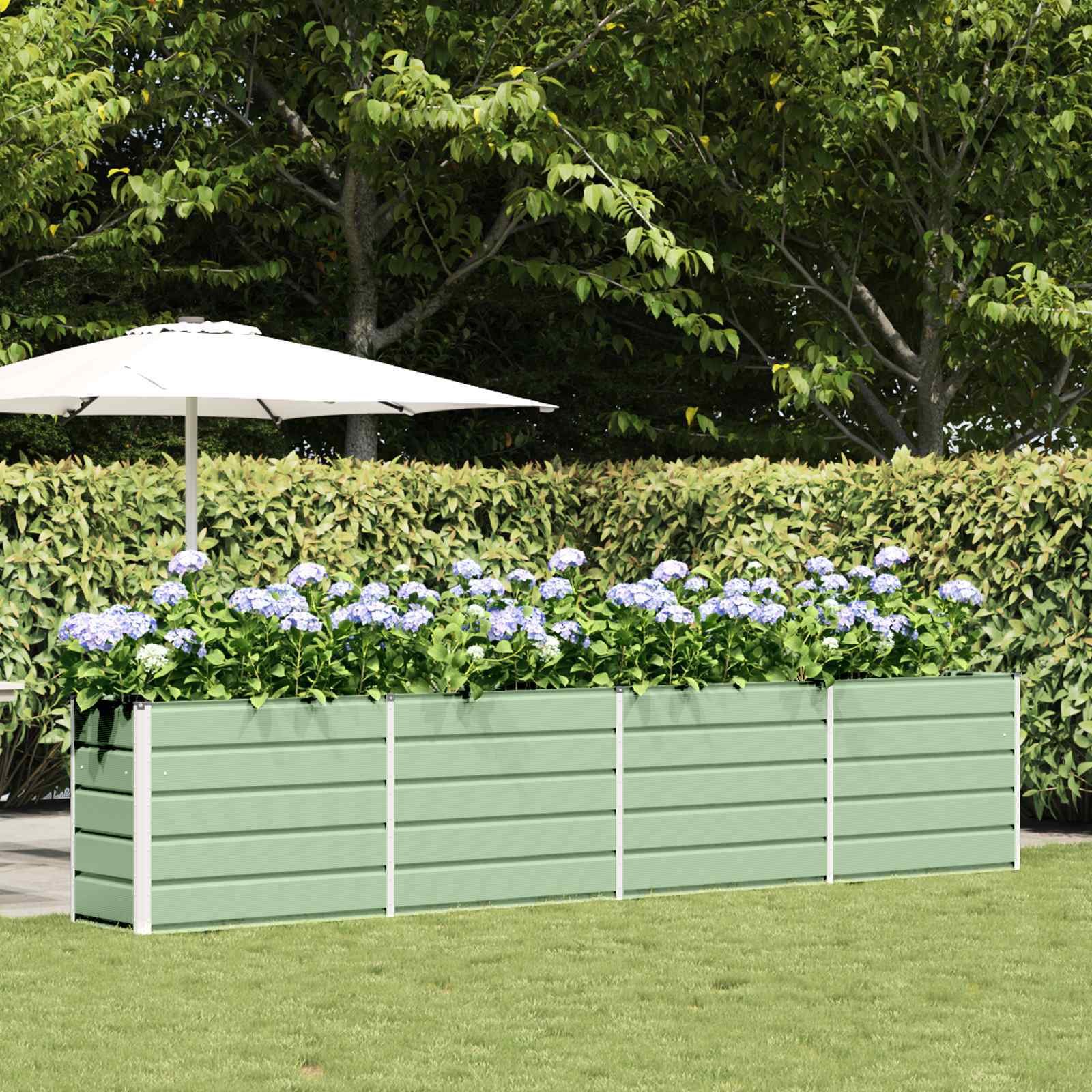 vidaXL Donica Pastelowa Zieleń 480 x 50 x 45 cm Stal Galwanizowana