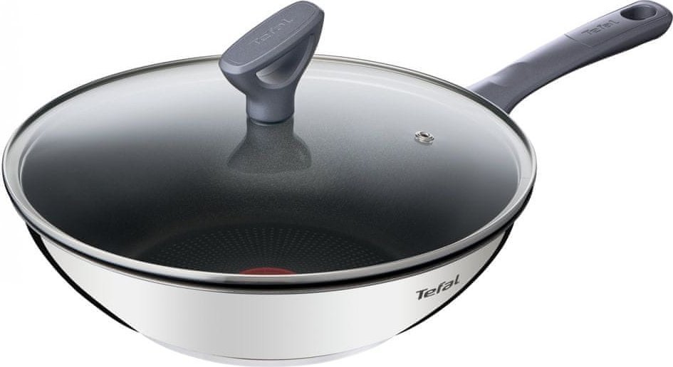 Patelnia Tefal Tefal G7309955 Daily Cook Wok pan with lid, 28 cm, Grey