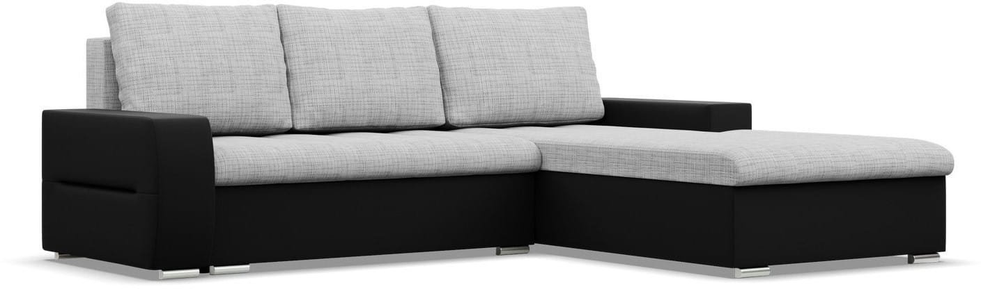 Narożnik do salonu, prawy, Sereno, 243x200x92 cm, czarny, szary | TYLETEGOTU