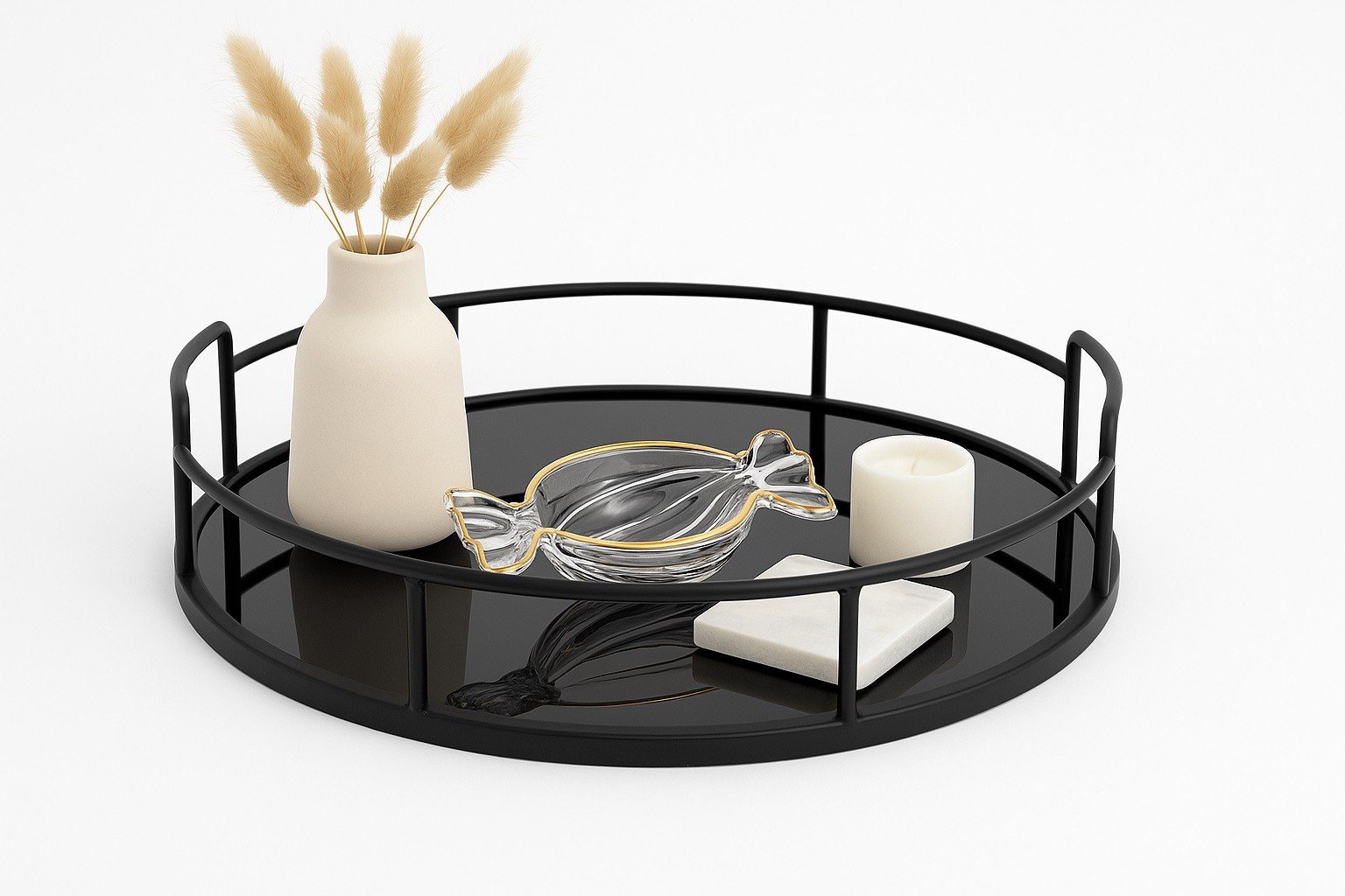 Taca okrągła 32cm czarna 138265