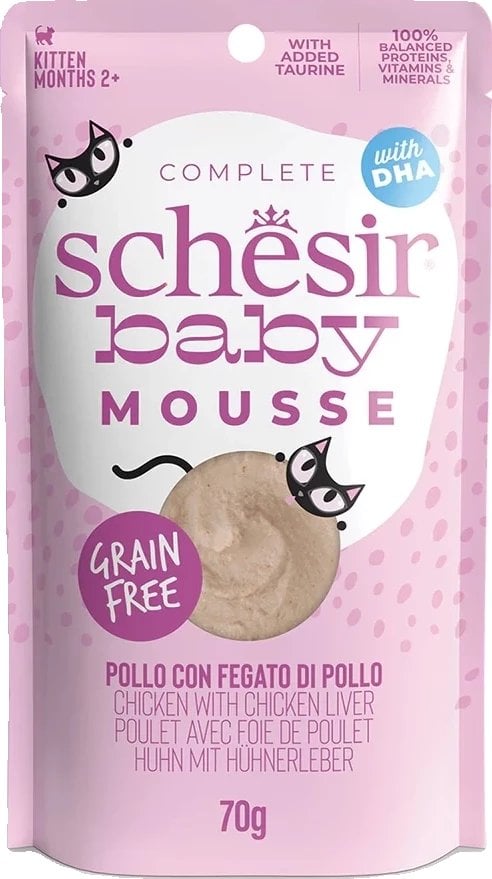 Schesir Baby Mus Karma dla Kociąt Kurczak Wątróbka 70g