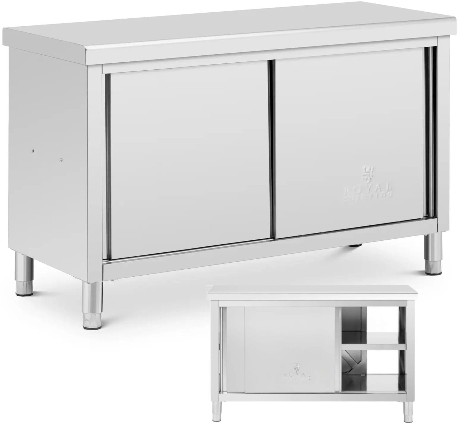 Stół blat roboczy centralny z szafką przelotową STAL 140 x 60 cm