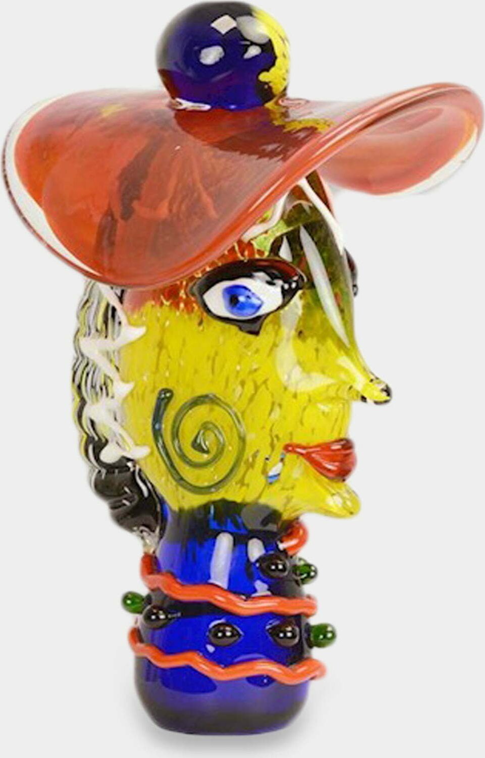 rzezbyzbrazu Figura Szklana w Stylu Murano Kobieta w Kapeluszu