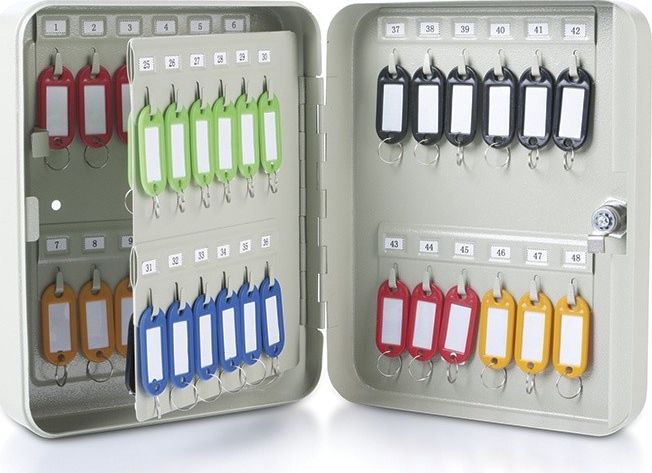 Donau Szafka na klucze DONAU, na 48 kluczy, 250x180x80mm, szara