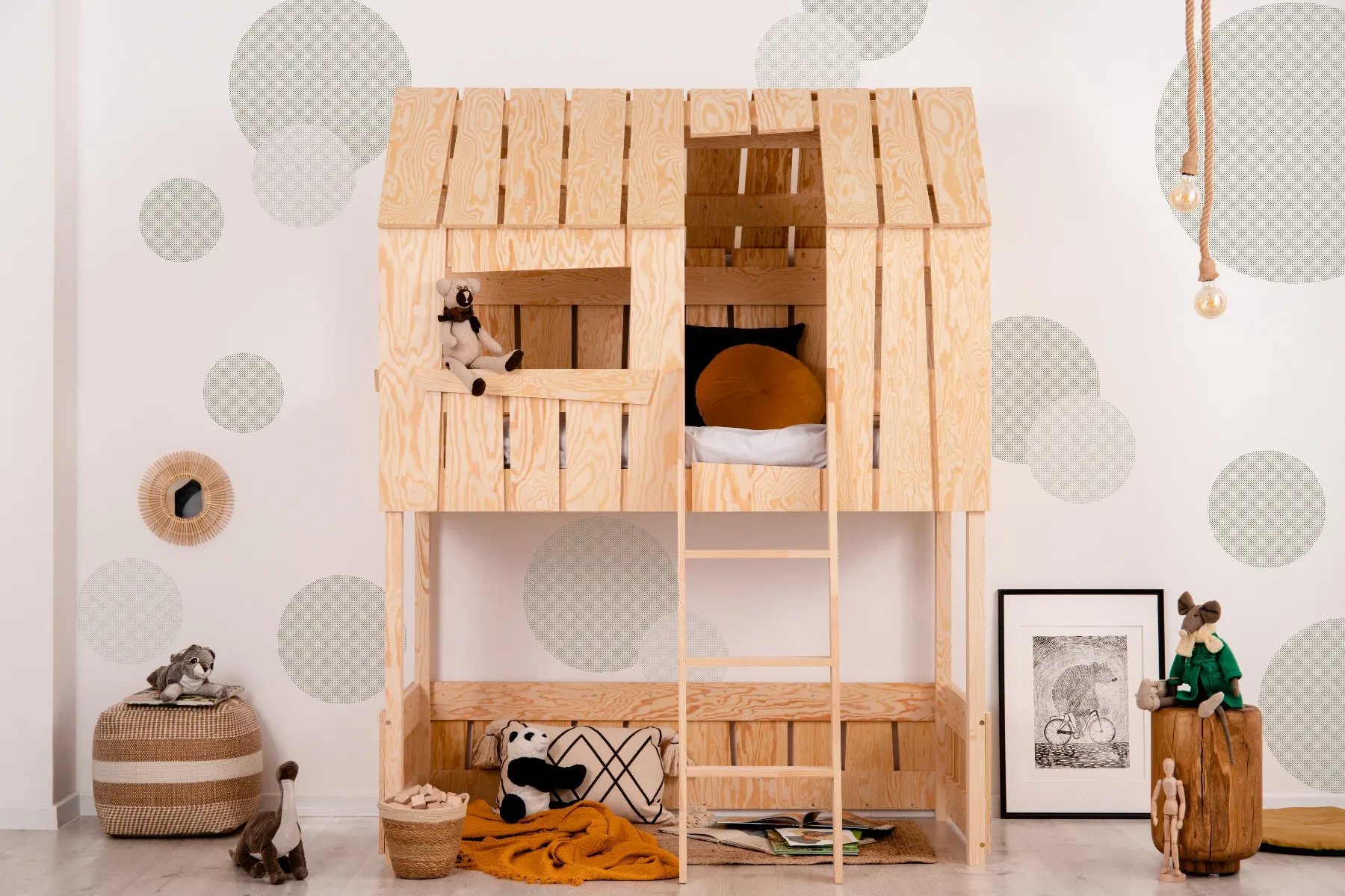 Łóżko piętrowe PAT A 80x160 sosna ADEKO STOLARNIA