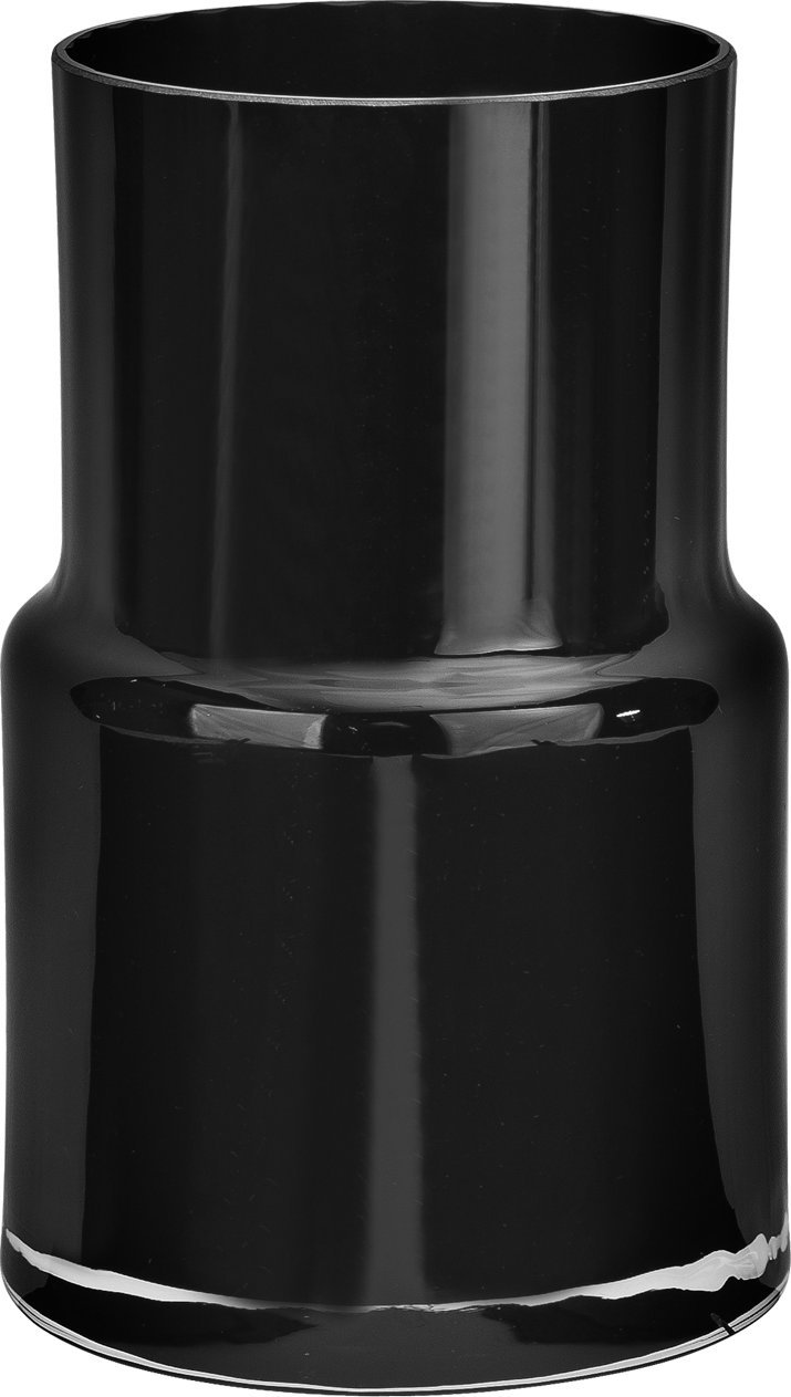 Krosno Wazon szklany czarny rurka Krosno