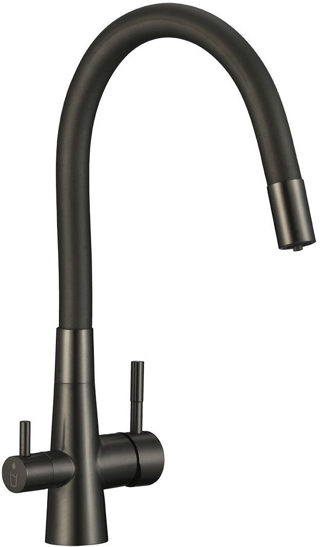 LAVEO Riveco - bateria zlewozmywakowa stojąca z elastyczną wylewką i systemem do filtrowania wody