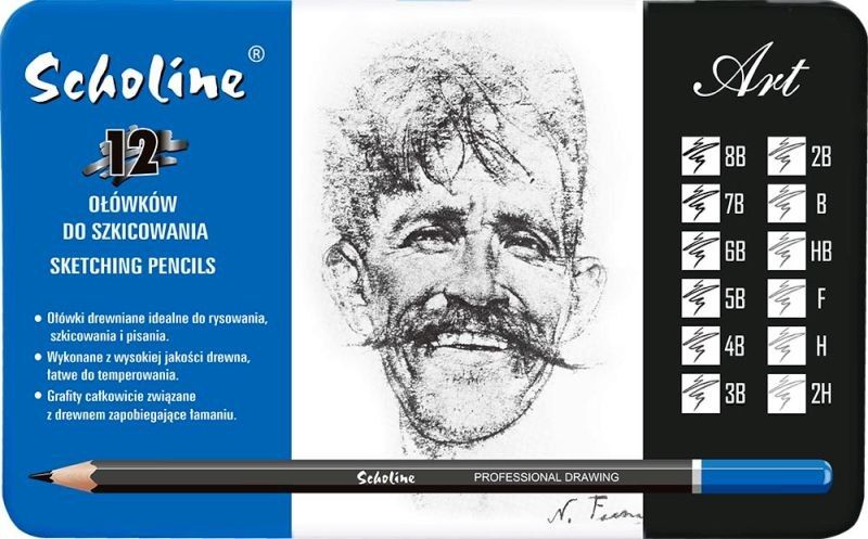 Titanum Ołówek do szkicowania 8B-2H 12szt