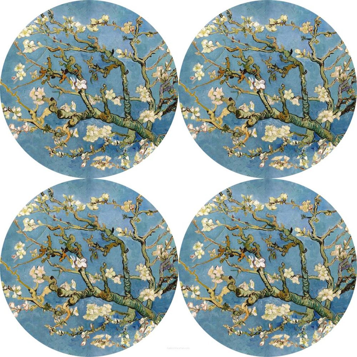 Bertoni Zestaw podkładek na stół okrągłych 4D ? ALMOND