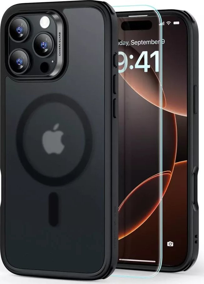 ESR ESR CLASSIC HYBRID HALOLOCK MAGSAFE & TEMPERED GLASS IPHONE 16 PRO FROSTED BLACK