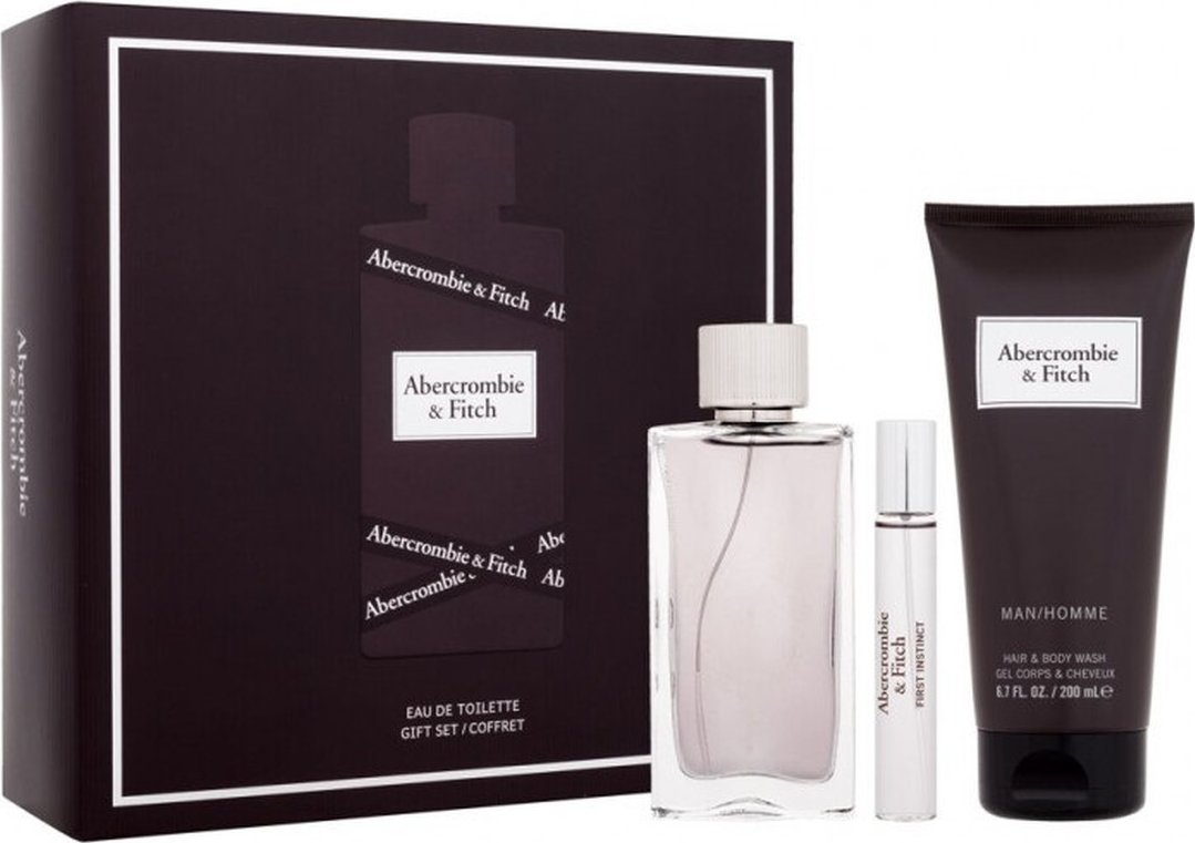 Abercrombie & Fitch First Instinct Man Zestaw woda toaletowa spray 100ml + woda toaletowa 15ml + żel pod prysznic 200ml