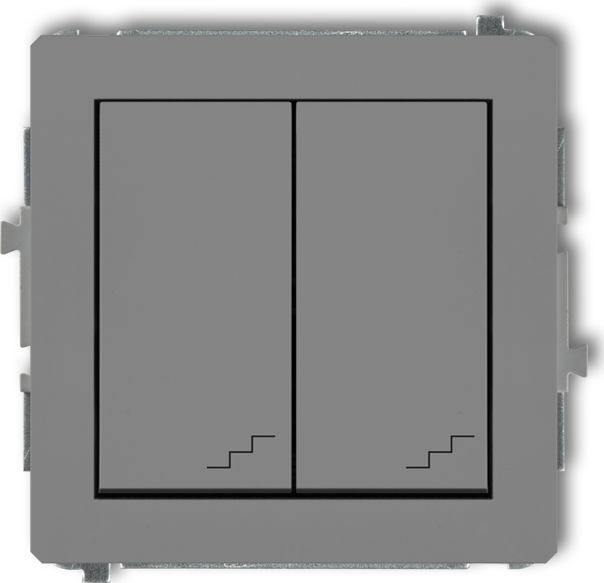 Karlik Łącznik Deco podwójny schodowy szary mat (27DWP-33)