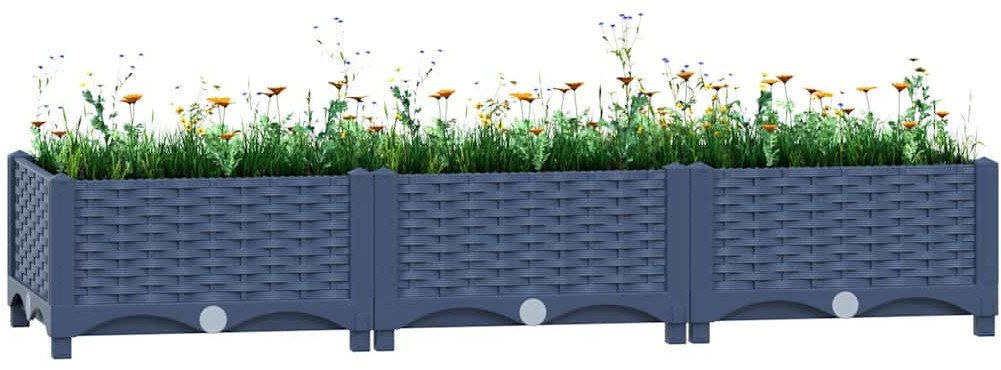 vidaXL Donica do podniesionej rabaty, 120x40x23 cm, polipropylen