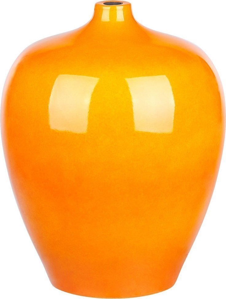 Beliani Wazon na kwiaty z terakoty 37 cm pomarańczowy TERRASA