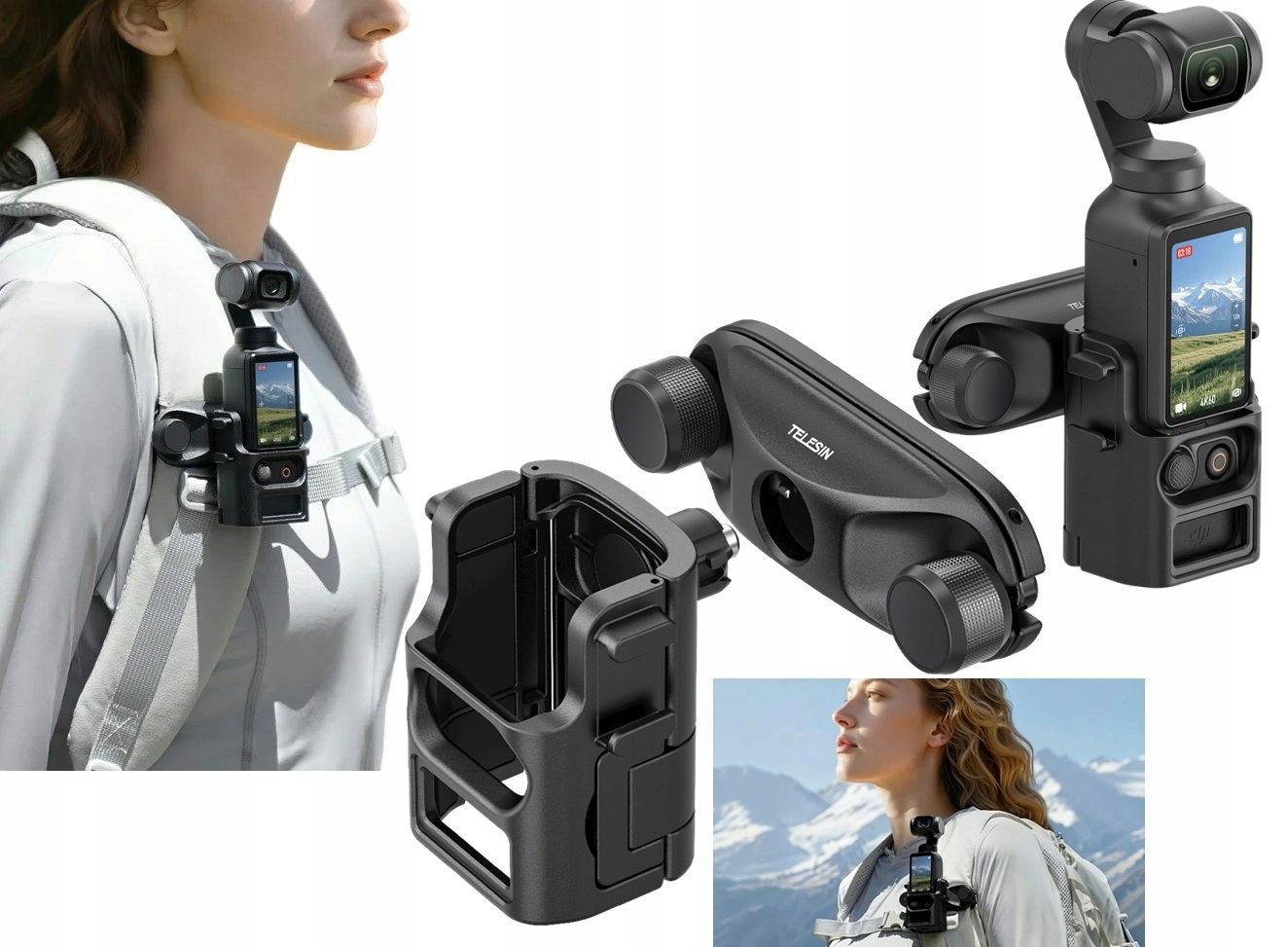 Uchwyt Mocowanie do Plecaka Szelek Paska Obudowa Osłona DJI Osmo Pocket 3 / S3-JFM-02-TDJ