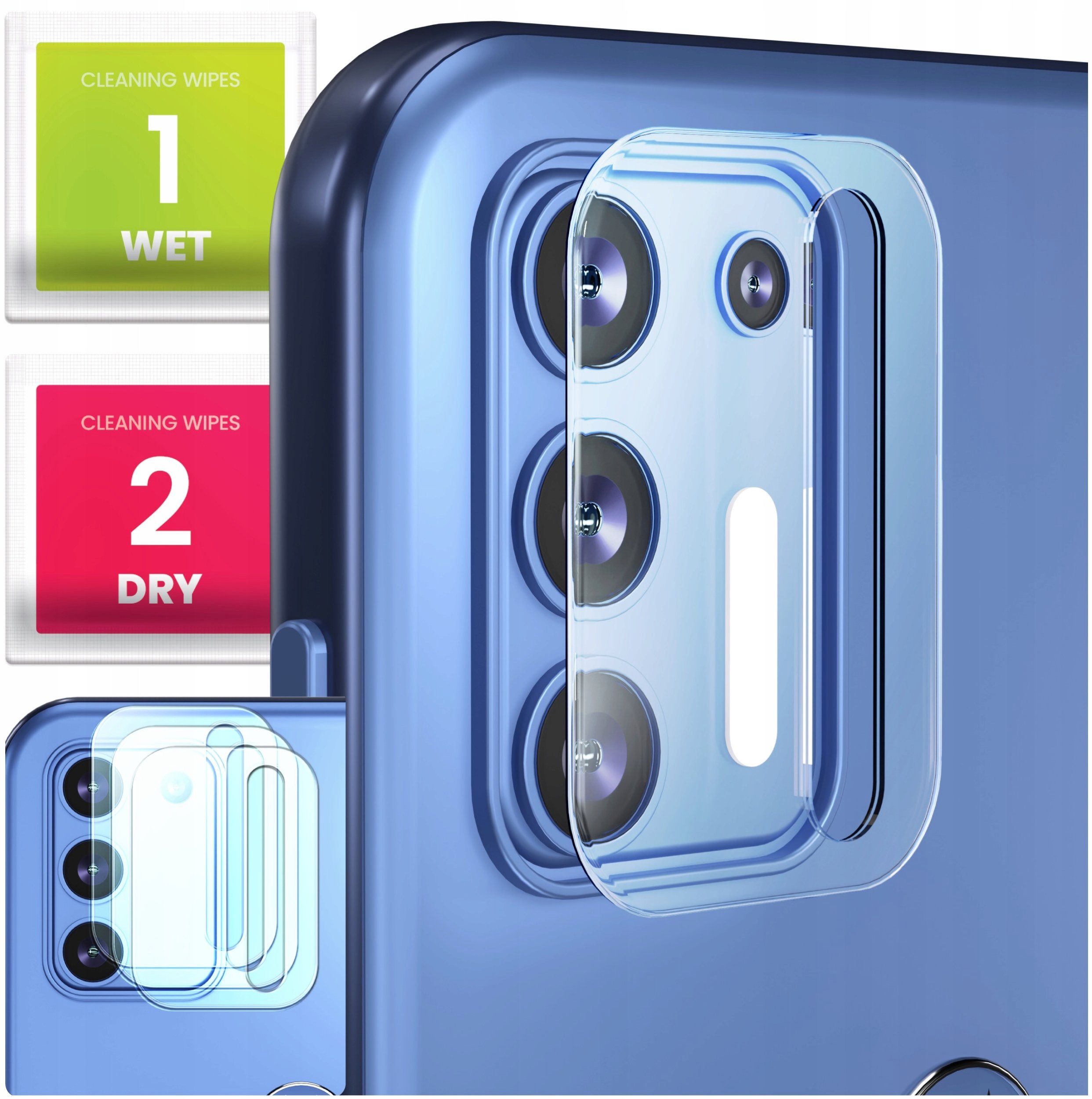 3-PAK Szkło Na Aparat Do Motorola Moto G9 Plus (Hartowane, Na Obiektyw, 9H)