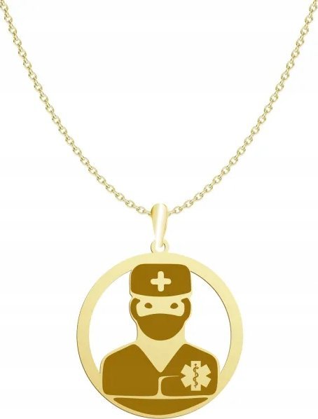 Radziszewska Jewellery Ratownik Medyczny Pozłacany Naszyjnik GRAWER
