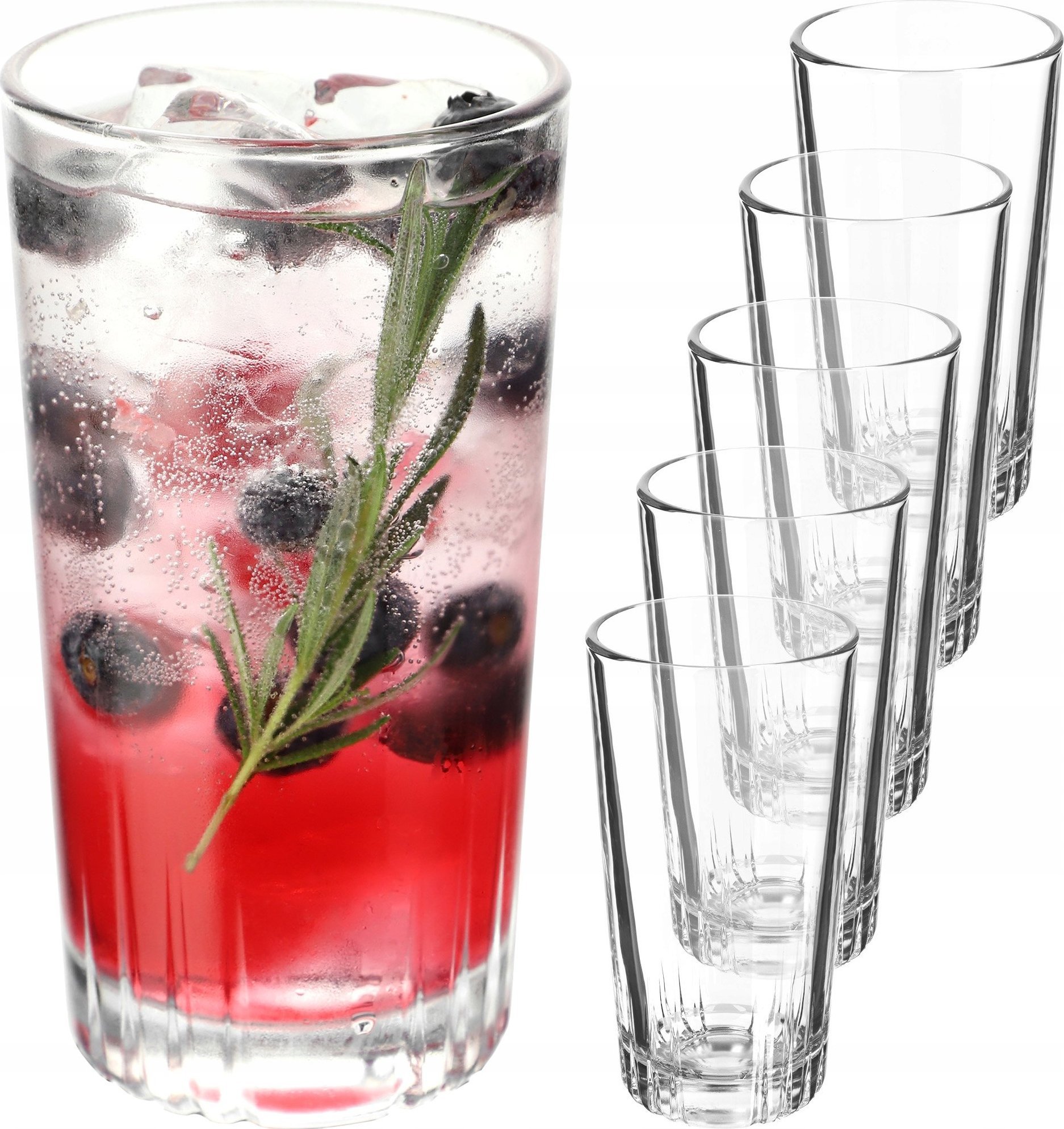 Kadax Zestaw Szklanek 6x Szklanki 340ml Do Napojów Drink