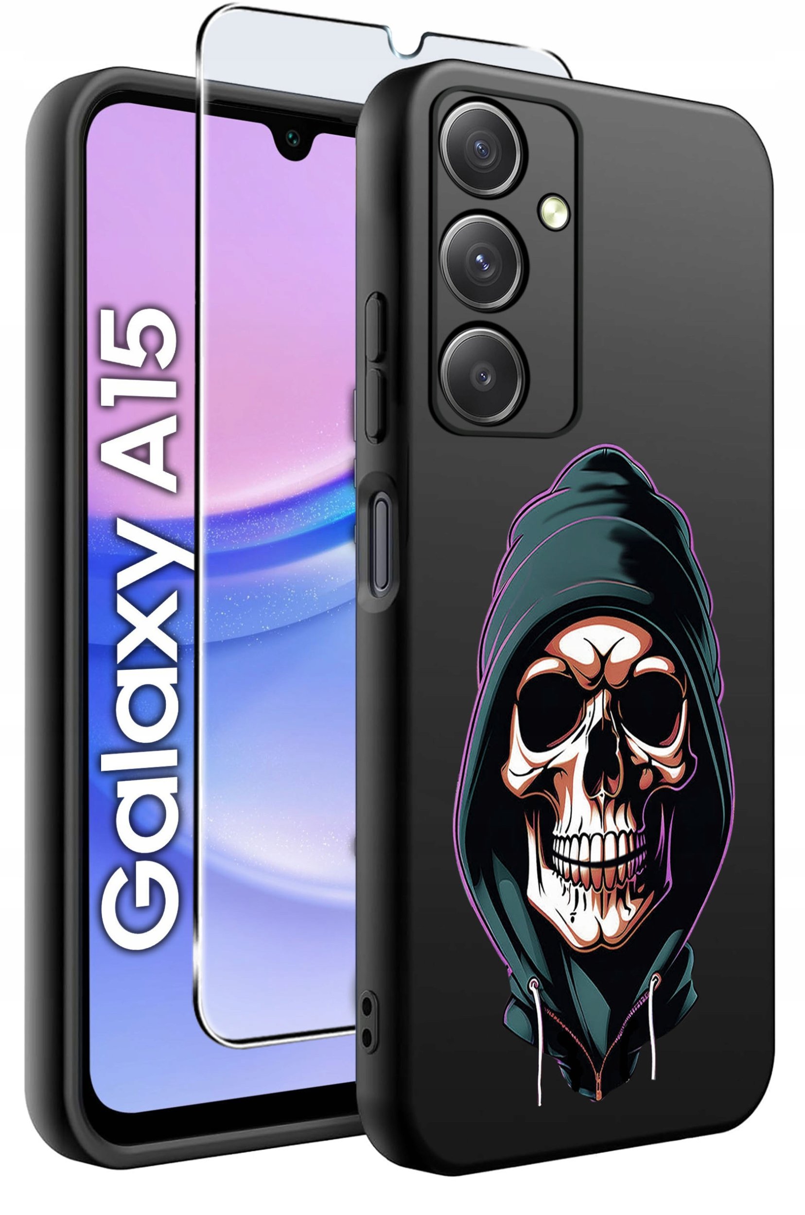 ETUI do Samsung A15 4G | 15 5G WZORY | SILIKONOWE MATT CASE + SZKŁO 9H