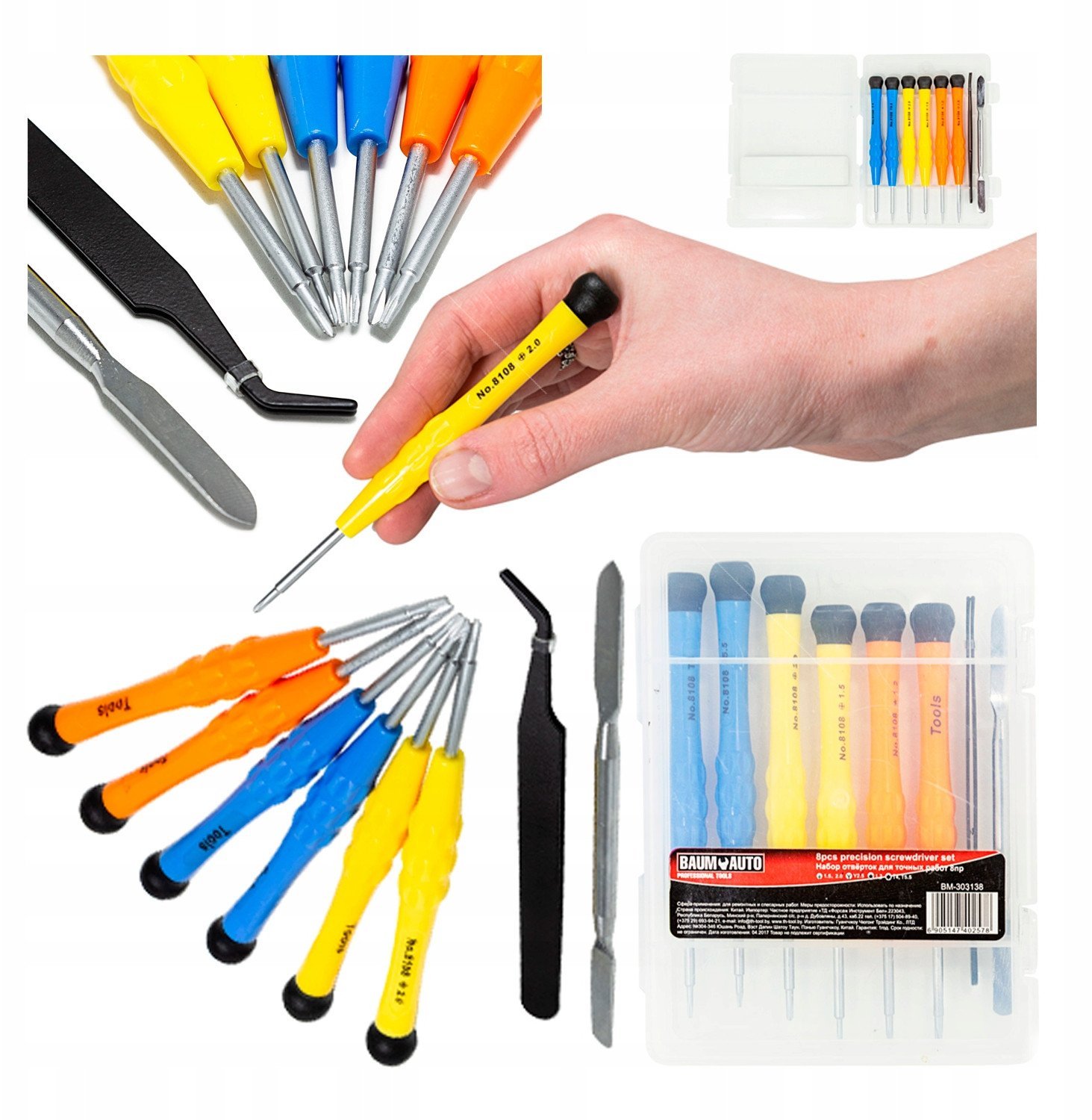 WKRĘTAKI PRECYZYJNE ZESTAW 8 EL. do prac precyzyjnych