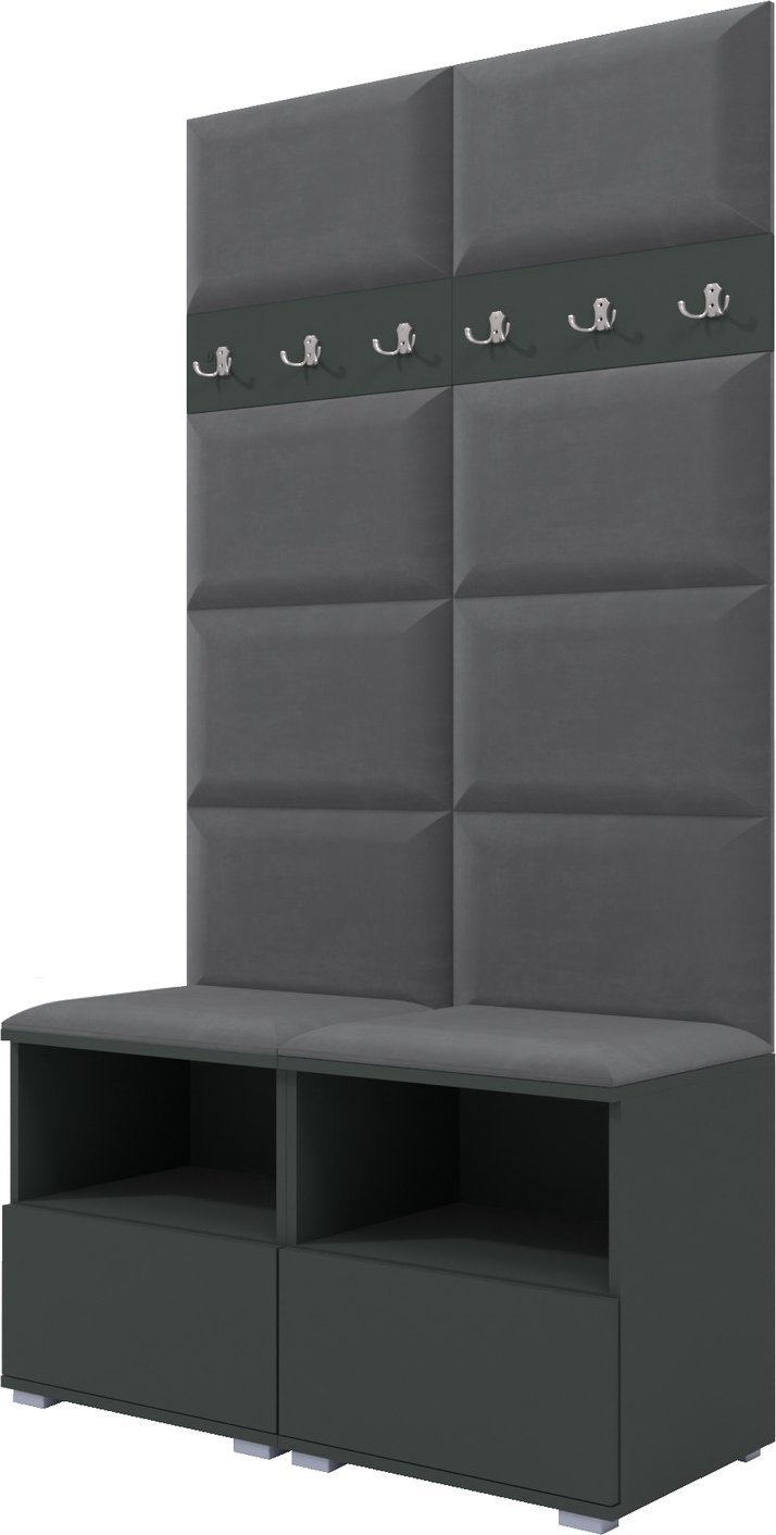 Ravio Tapicerowana garderoba Nela III - kolor grafit + tkanina Trinity 15