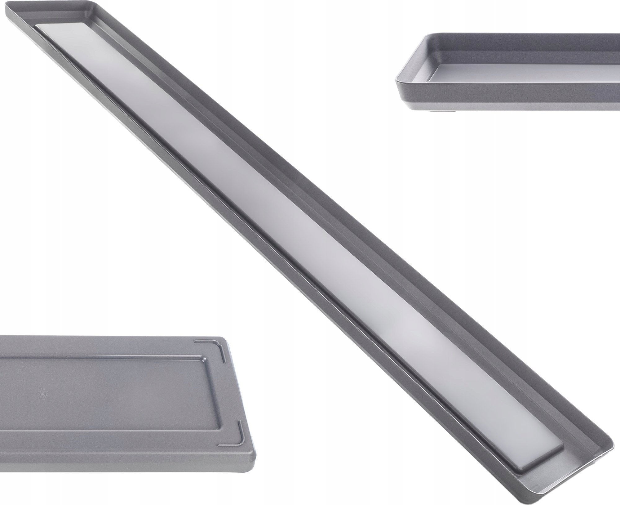 KADAX Podstawka Pod Doniczkę Donicę 80cm Tacka Prostokątna Antracyt Plastikowa