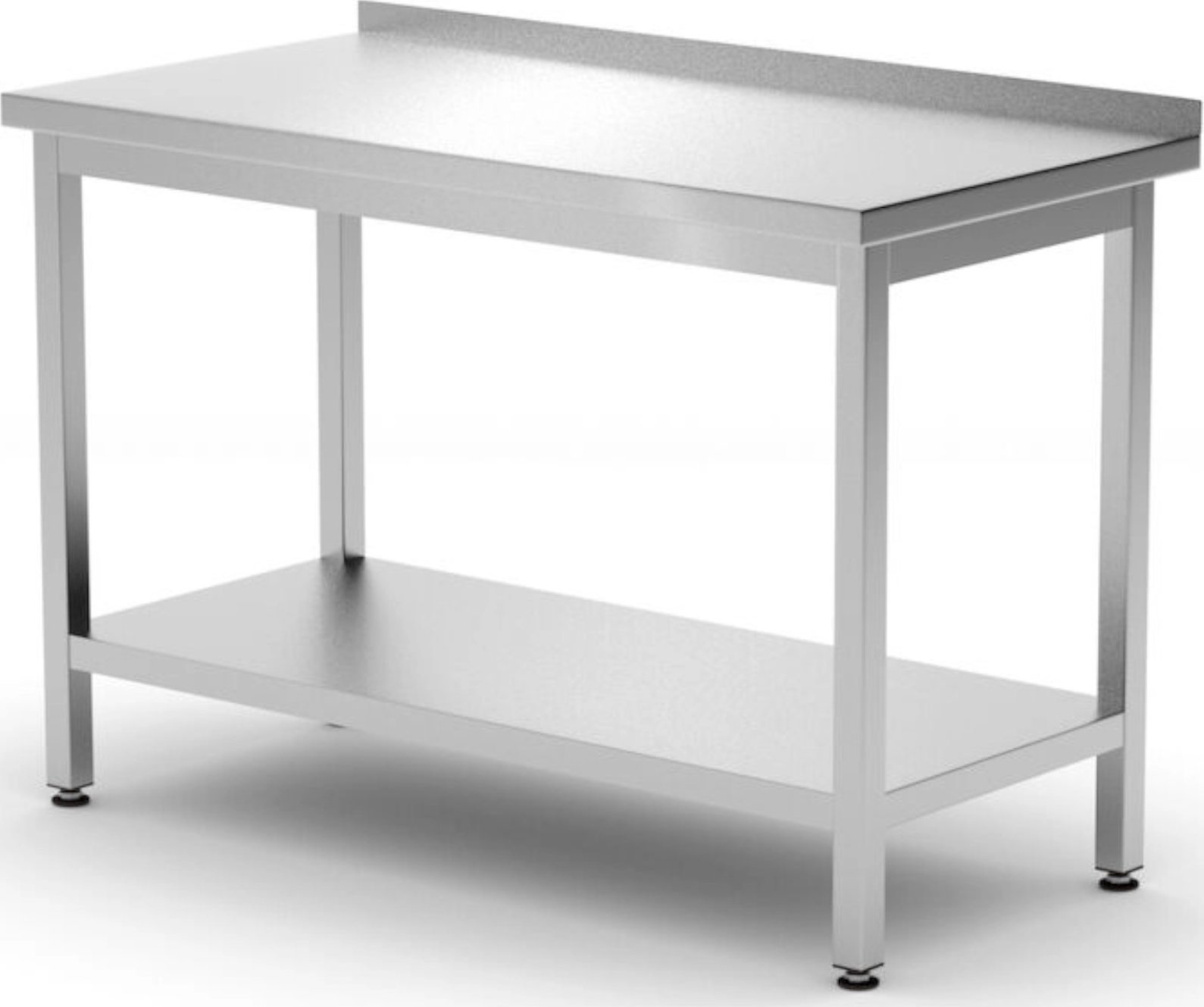 Hendi Stół blat roboczy przyścienny z rantem półką Budget Line STAL 1000 x 600 x 850 mm - Hendi 817278 Stół blat roboczy przyścienny z rantem półką Bu