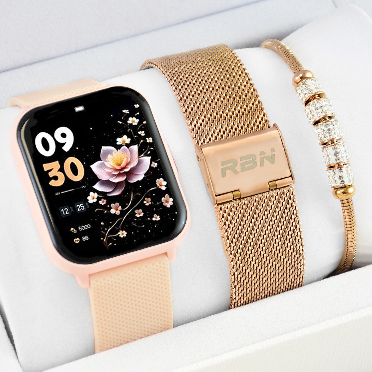 Zestaw zegarek Damski SMARTWATCH RUBICON RNCF46 RG + bransoletka