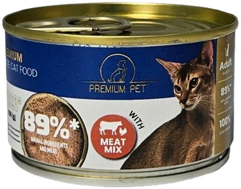 WET CAT FOOD WITH MEAT MIX100GR