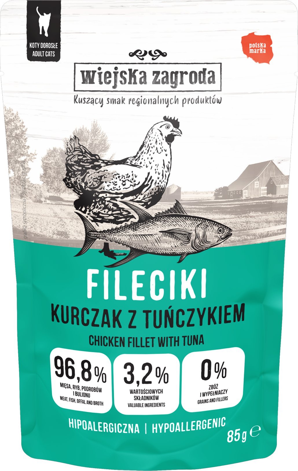 Karma mokra dla kota Fileciki Kurczak z tuńczykiem (dorosły) 85g