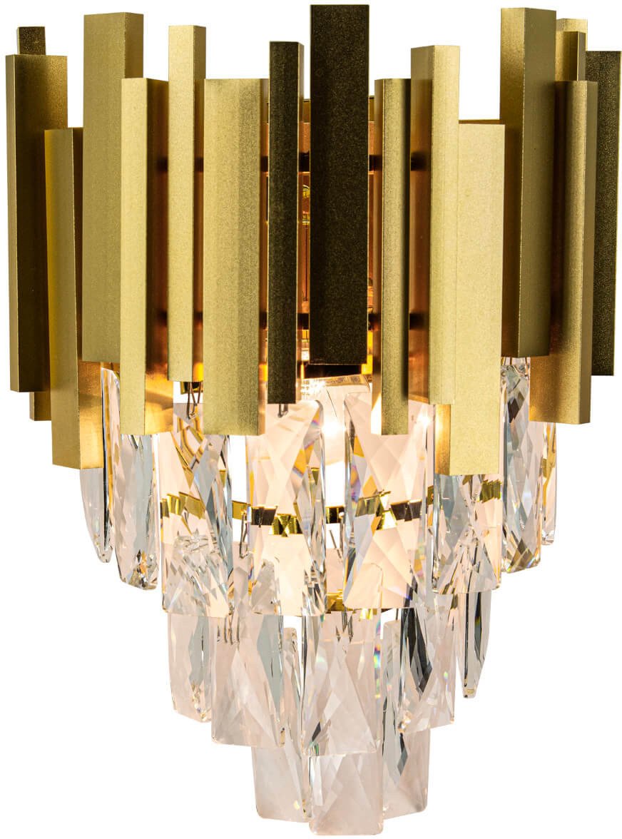 Kinkiet ścienny Valetta 6268/1 TR kryształowy do sypialni złoty