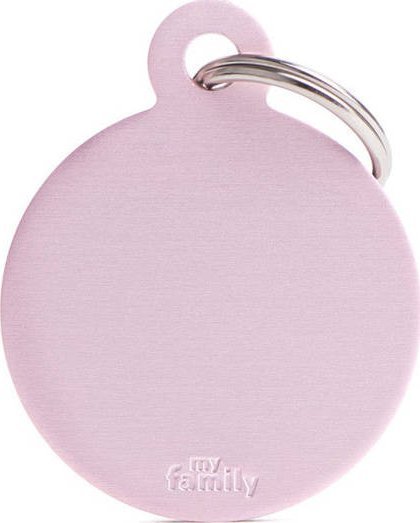 Zawieszka Adresówka Identyfikator z grawerem dla psa i kota duże różowe koło