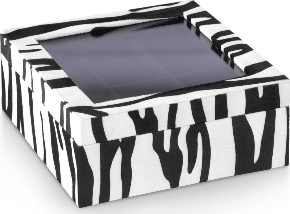 AmeliaHome AmeliaHome Pudełko na biżuterię szkatułka zebra GLASEN 18X718X7