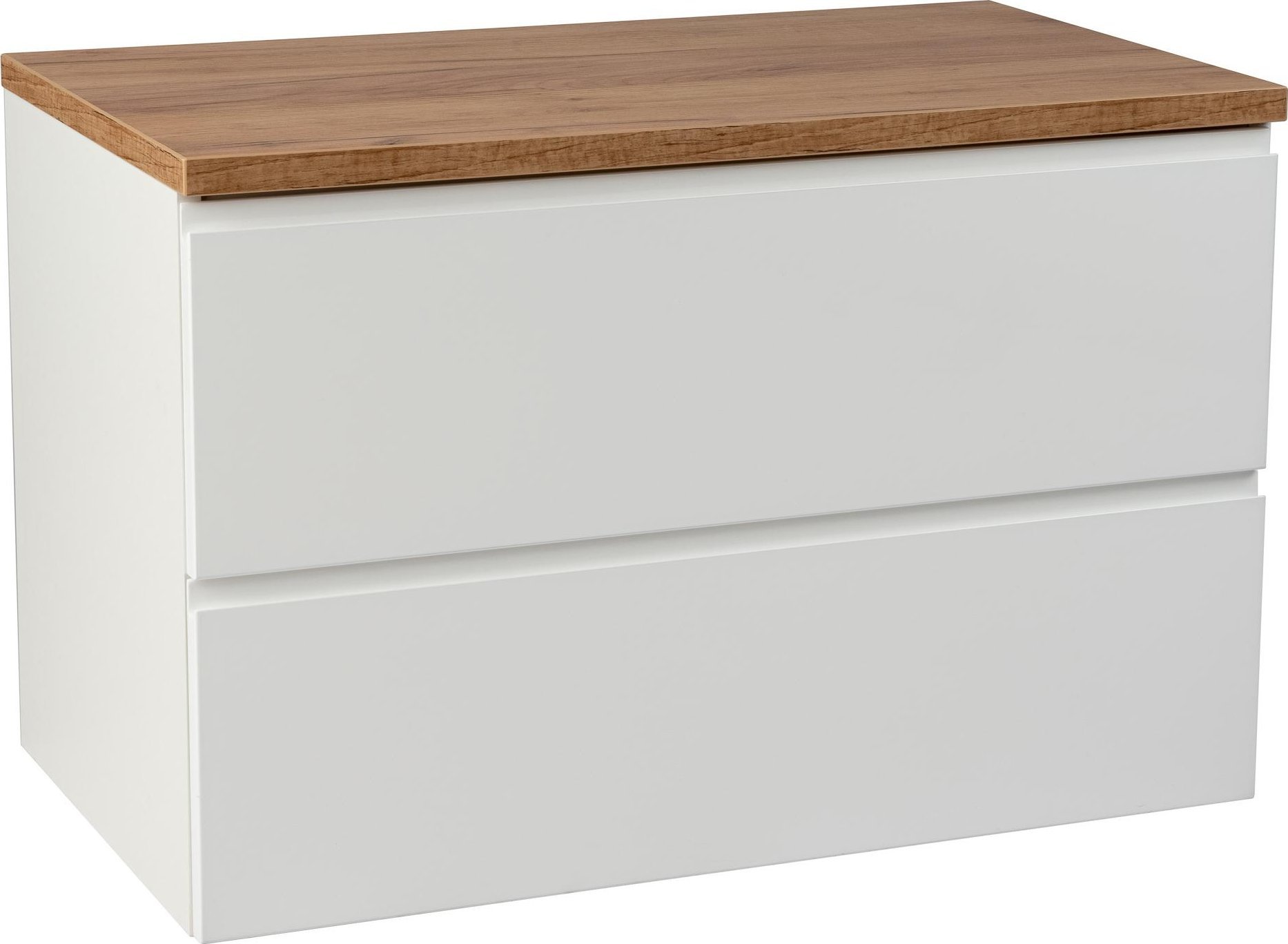 Stamar ZESTAW ŁAZIENKOWY Z BLATEM DĘBOWYM 80 biały połysk