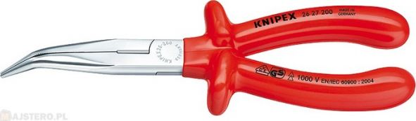 Knipex Szczypce półokrągłe wydłużone odgięte Knipex 26 27 200 izolowane