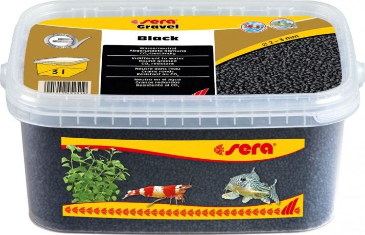 Sera Żwirek do akwarium Gravel Black O 2 - 3 mm 3 l, czarny
